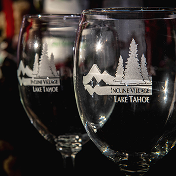 incline village logo wine glasses